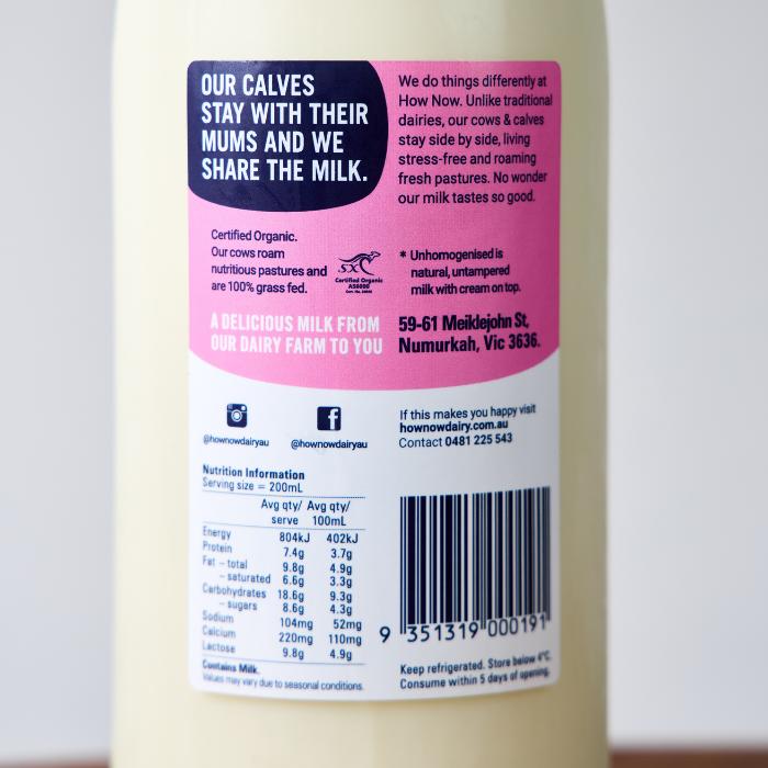 How Now 1L Unhomogenised Organic